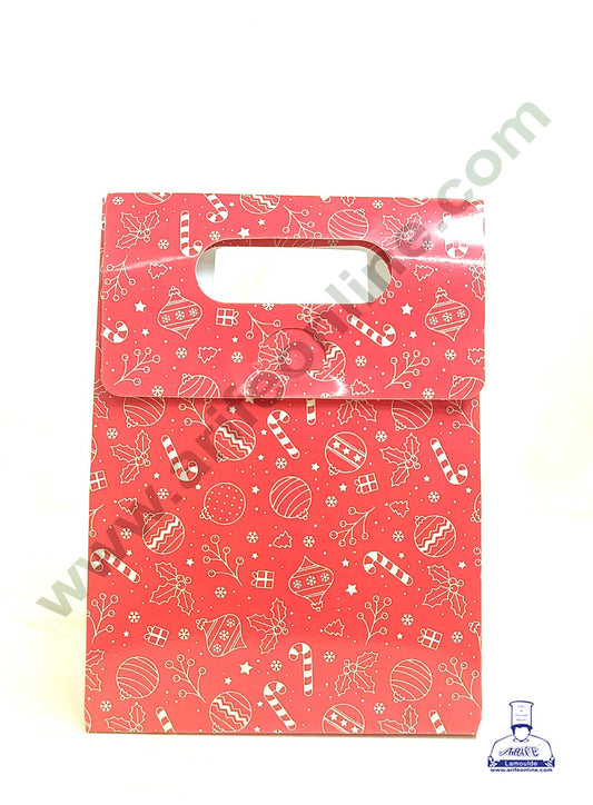 1 Mason Jar Paper Carry Bags Christmas Theme - RED - Small (10 Pcs)