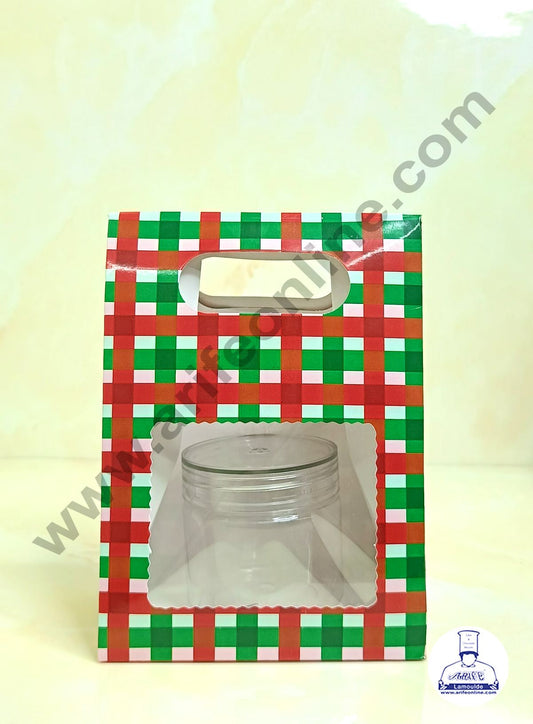 1 Mason Jar Paper Carry Bags Christmas Theme - RED & Green - Small (10 Pcs) (MOQ 12 PACK)