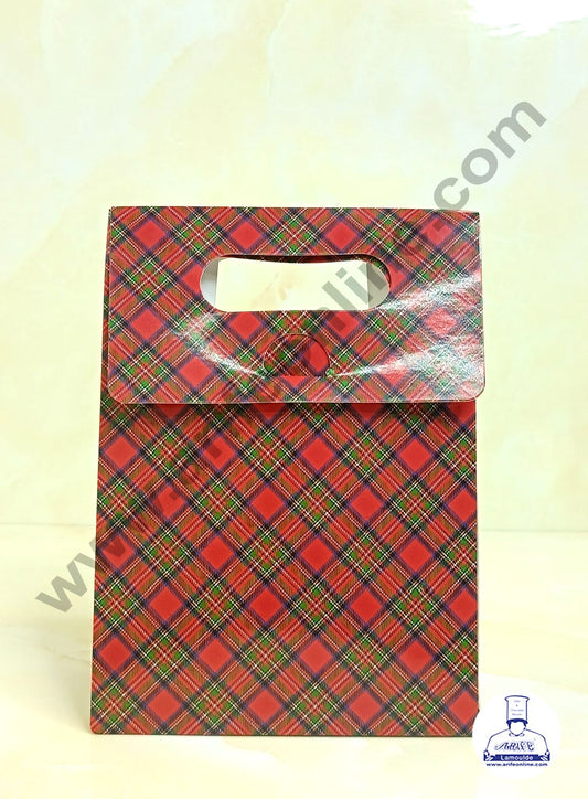 1 Mason Jar Paper Carry Bags Christmas Theme - RED & Blue - Small (10 Pcs) (MOQ 12 PACK)
