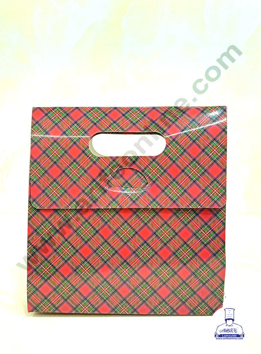 2 Mason Jar Paper Carry Bags Christmas Theme Red & Blue - Medium (10 Pcs) (MOQ 12 PACK)