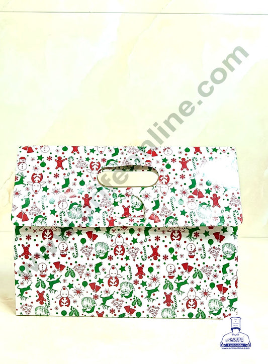 3 Mason Jar Paper Carry Bags Christmas Theme White - Large (10 Pcs) (MOQ 12 PACK)