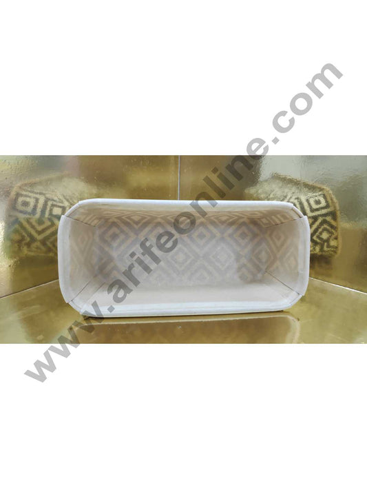 Novacart Bake & Serve Paper Baking Mould By Cake Decor - Black Square Desgin Plum Cake Mold 10 Pcs