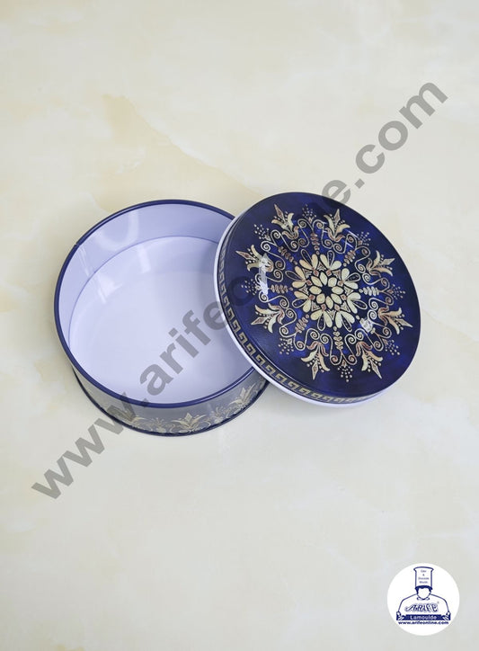 Printed Dream Tin (IMP) | Dream Cake Tin Torte cake Cookie Cake Tin - Royal Blue Color - 11 cm X 5cm (MOQ 160 PCS PER CRTN)