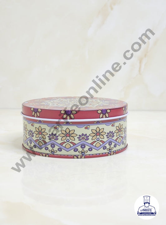 Printed Dream Tin (IMP) | Dream Cake Tin Torte cake Cookie Cake Tin - Red Color - 11 cm X 5cm (MOQ 160 PCS PER CRTN)