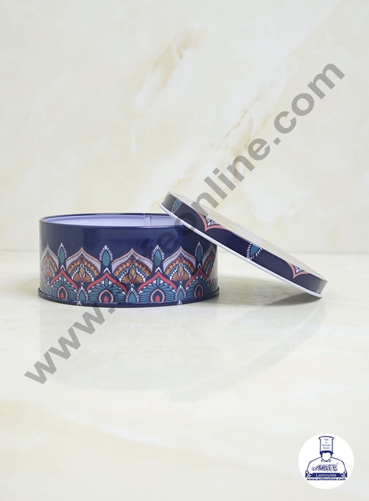 Printed Dream Tin (IMP) | Dream Cake Tin Torte cake Cookie Cake Tin - Teal Green Color - 11 cm X 5cm (MOQ 160 PCS PER CRTN)