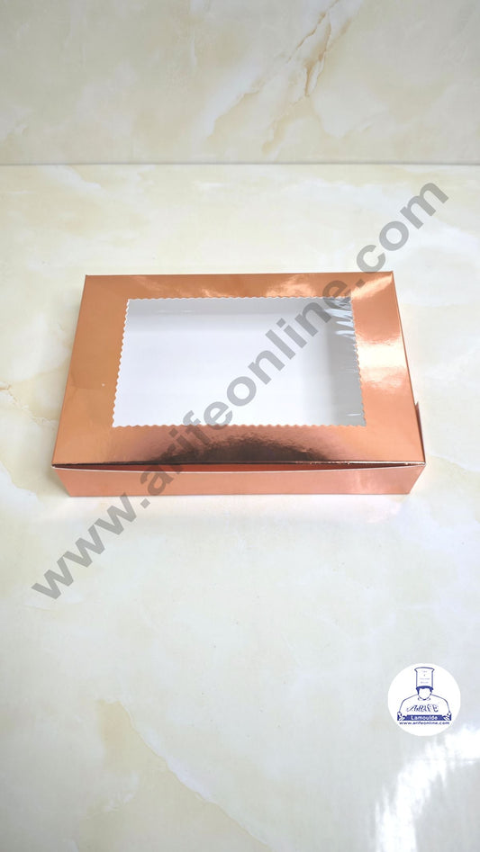 Rose Gold Brownie Boxes 6 Cavity with Clear Window, Brownie Carriers ( 10 Pcs Pack ) (MOQ 12 PACK)
