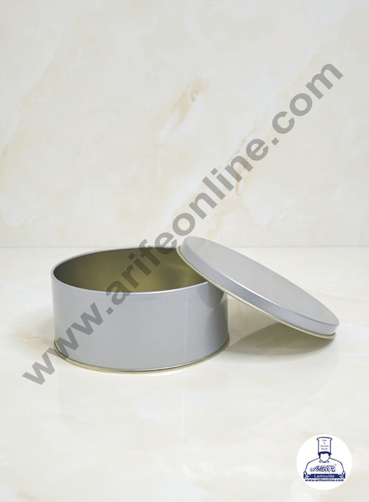 Dream Cake Tin Torte cake Cookie Cake Tin - Silver Color - 5.5 x 2.5 Inch (MOQ 54 PCS 1 CRTN) (FE)
