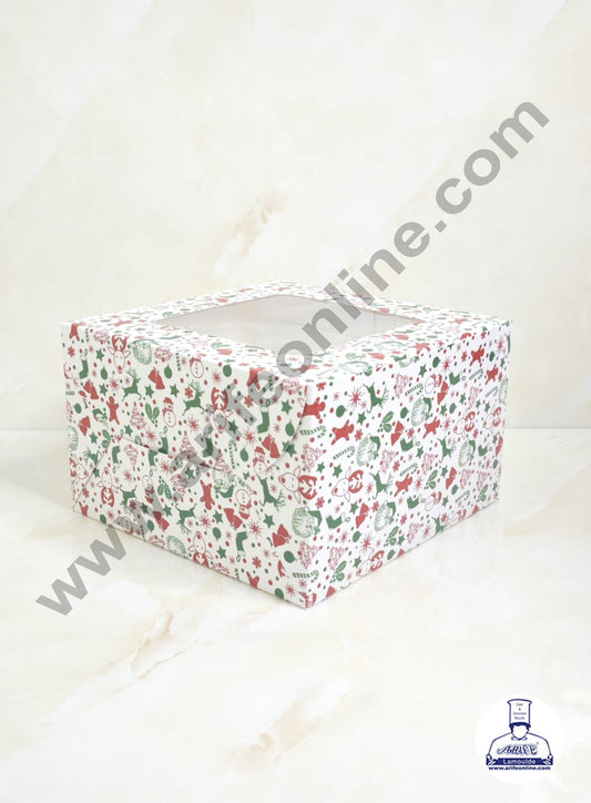White Christmas design 1 kg Cake Box (10 x 10 x 5 inch)| Print-01 | Big - 10 Pcs Pack (MOQ 12 PACK)