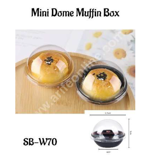 Mini Dome Muffin Box (SB-W70) Base 7.5 cm X Height 5.5 cm (MOQ 500 PCS) (F)