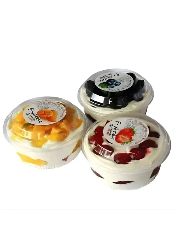 5 Pcs Pvc Container Round Mousse Cup With Lid | Dessert Package (SB-QF581) (MOQ 100 PCS) (M)