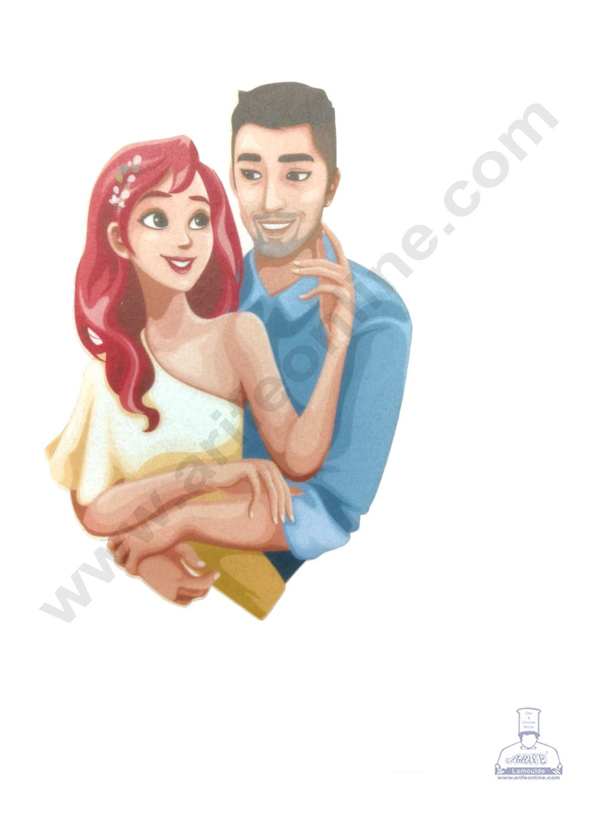 Edible Theme Topper Pre Cut Wafer Paper High Quality - Couple Precut - ( 1 pc Pack ) SB-WPC-3103 (MOQ 12 PCS)