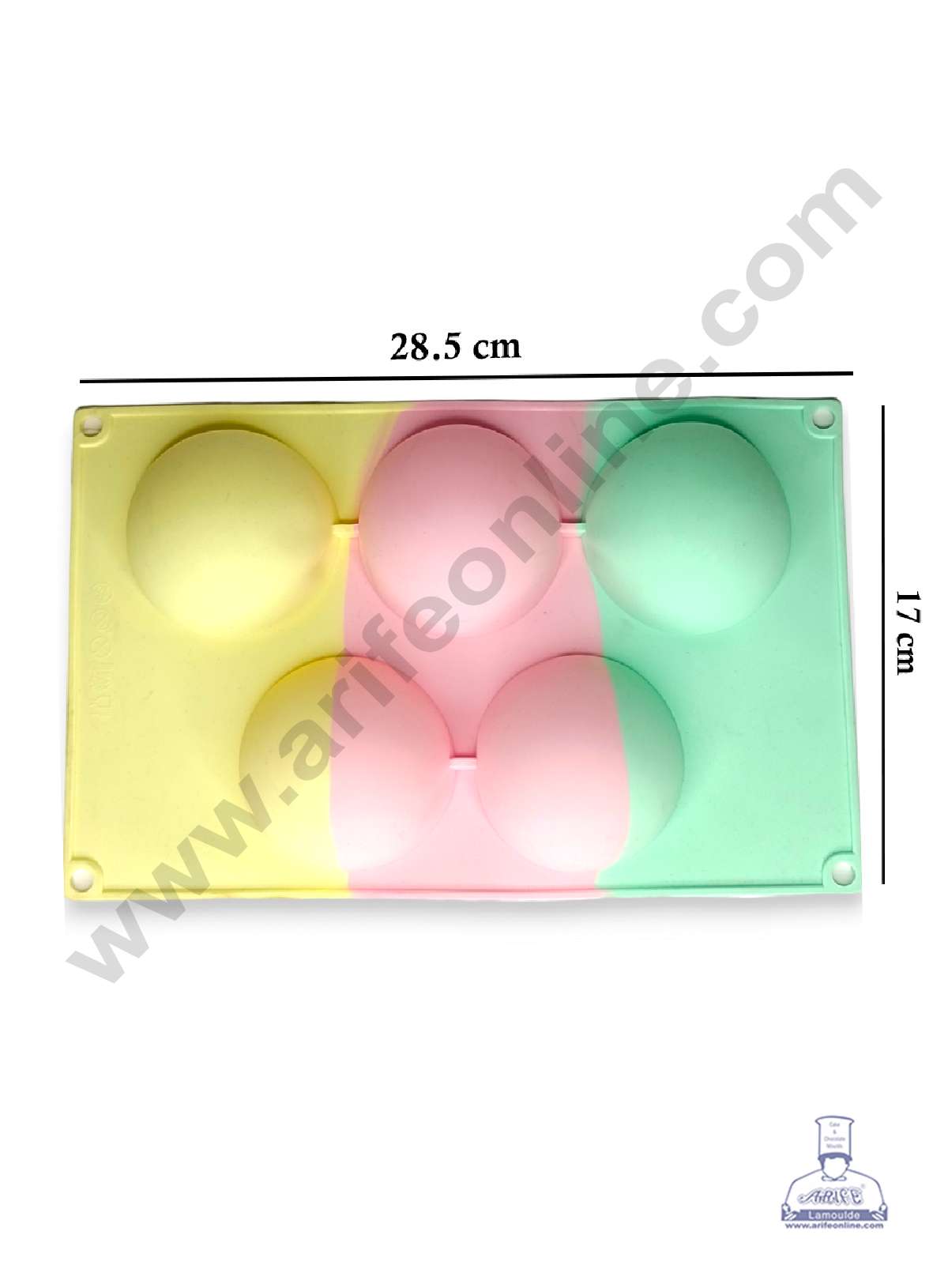 5 Cavity Plain Round Shape Rainbow Silicone Mould Silicon Muffin Mold SB-ZU389 (MOQ 12 PCS)