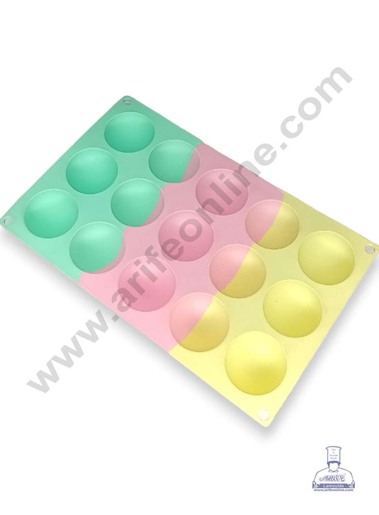 15 Cavity Plain Round Shape Rainbow Silicone Mould Silicon Muffin Mold SB-ZU395 (MOQ 12 PCS)
