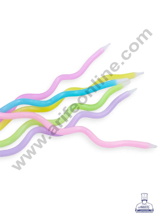 6 Pcs Pastel Thin Long Twist Candles without Stand for Cake & Cupcake Decoration (MOQ 12 SET) (L)