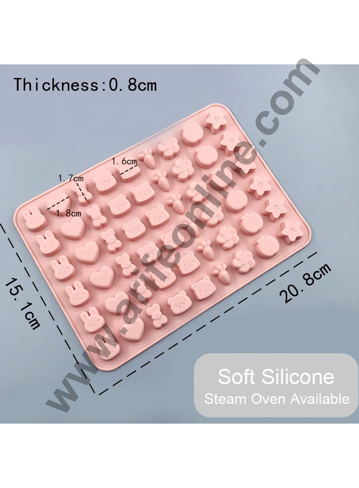 Cake Decor 54Cavity Silicone Chocolate Mould Rabbit Heart Bow Flower Star Mix Shape Silicon Jelly Candy Mould