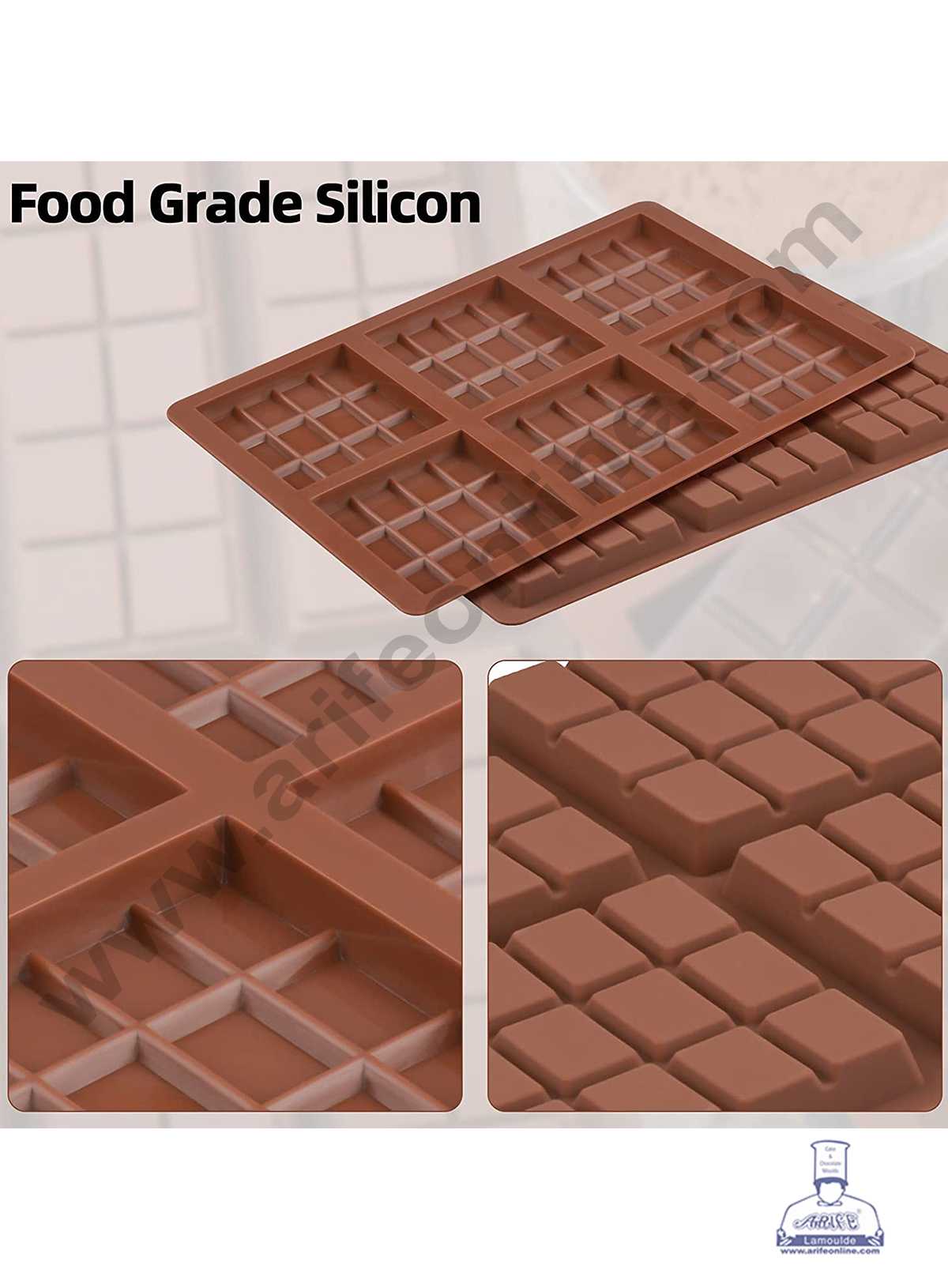 6 Cavity Silicone Moulds, Rectangle Section for Soap Making, Cake Mold (MOQ 12 PCS)