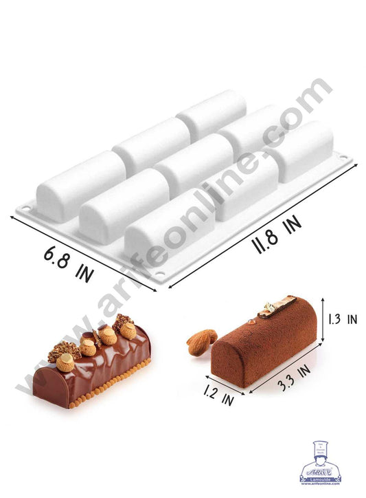 9 Cavity Log Mould Swiss Roll Shape Silicon Muffin Mould, Candy Pastries Molds 9 (MOQ 12 PCS)