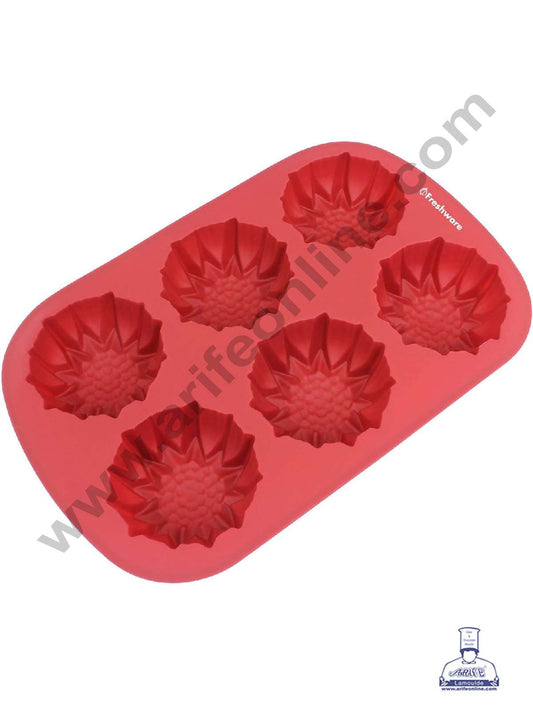6 Cavity Sunflower Shape Silicone Mould | Jelly & Soap Mould | Baking Mould - SBSM-CK3-012B (MOQ 12 PCS)