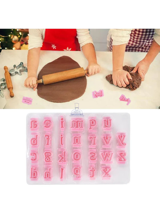 26pcs Mini Lower Case Pink Alphabet Fondant & Cookie Cutters Set SBS-B61 (MOQ 12 PCS) (ADD)