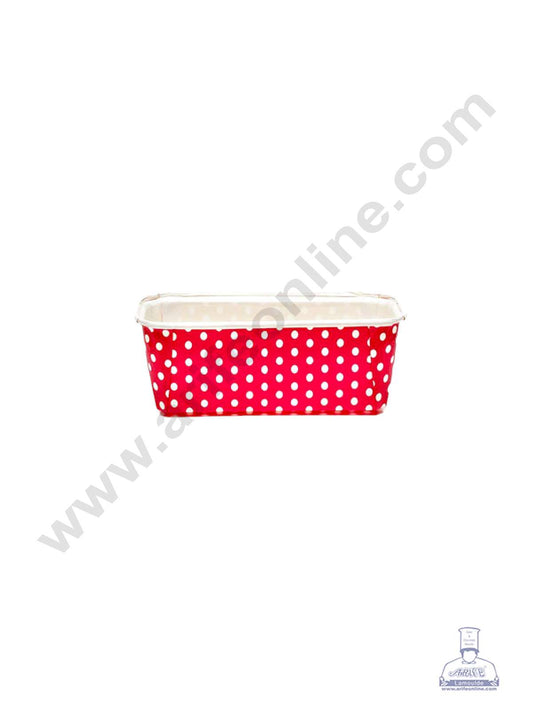 10 Pcs Small Red White Polka Dot Design Bake and Serve Plum Cake Mold (MOQ 100 PCS)