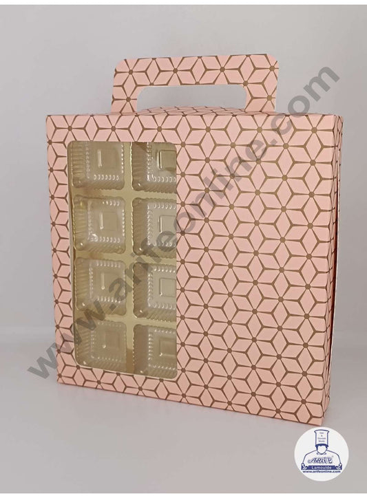 16 Cavity 3D Cube Print Chocolate Box with Cavity, Clear Window & Handle ( 10 Piece Pack ) - Skintone (MOQ 12 PACK) (RDD)