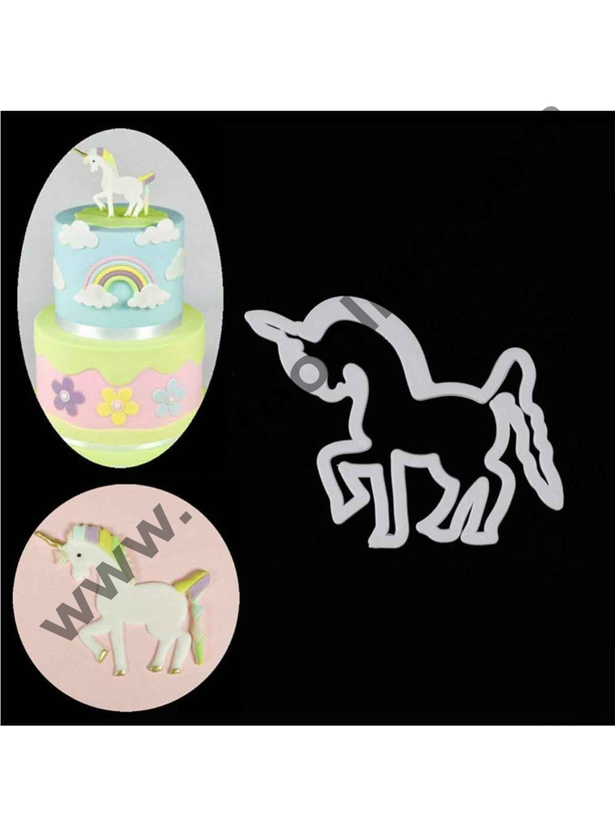 Cake Decor 1Pcs Unicorn Plastic Cookie Cutter Pastry Biscuit Mold Sugar Craft Fondant Decoration Mold Baking Tools For Cakes
