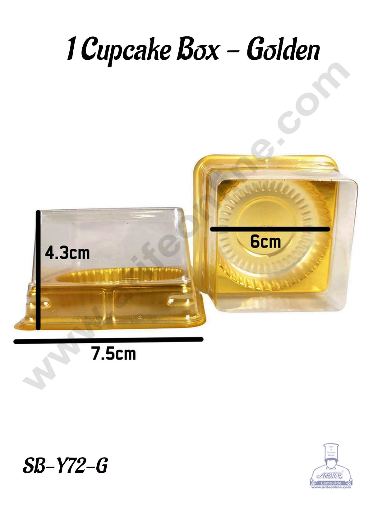 PVC 1 CUPCAKE BOX (G) 3X2" SB-Y72-G (MOQ 100 PCS) (M)