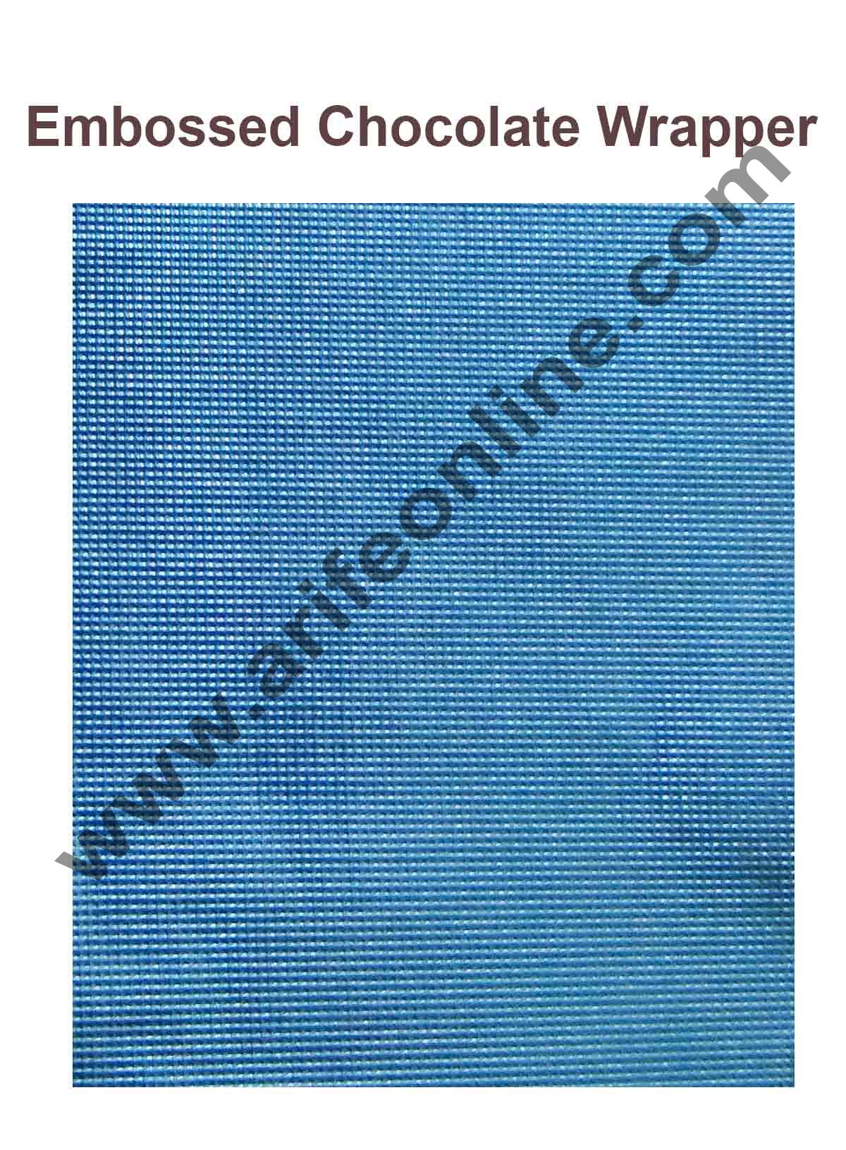 Cake Decor Chocolate Wrappering Foil, Embossed Chocolate Wrapper, 200 Sheets - 10in x 7in - Coral Blue