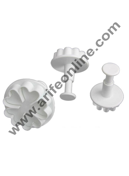 Cake Decor 3Pcs Goodluck Flower Shaped Plunger Cutter