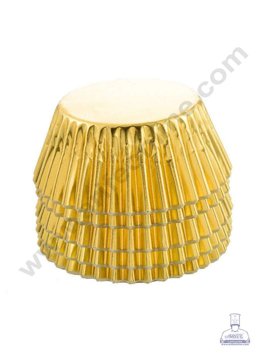 Gold Paper Liner For Cupcake and Muffins - Cylinder Pack 100 Pcs - 9 cm