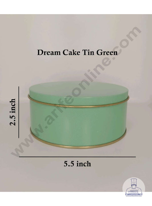 Dream Cake Tin Torte cake Cookie Cake Tin - Green Color - 5.5 x 2.5 Inch (MOQ 54 PCS 1 CRTN) (FE)