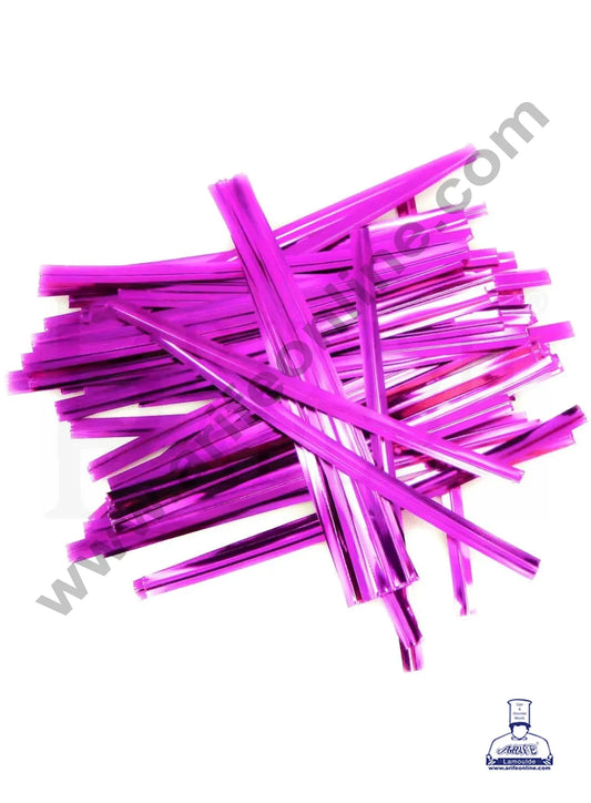 Metallic Twist Ties -Metallic Pink (MOQ 50 PCS) (L)