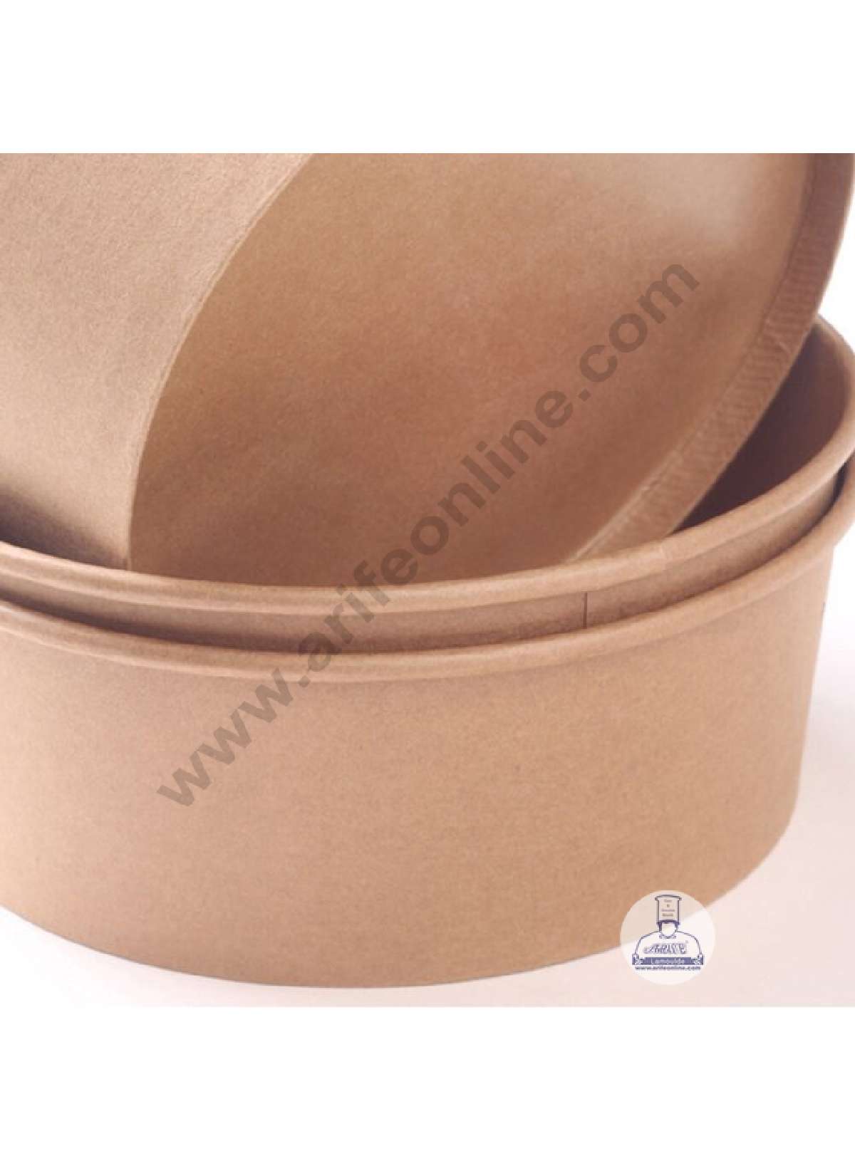Kraft Paper Round Bowls with Lid | Disposable Salad Bowl - Top 7 Inch (MOQ 100 PCS)
