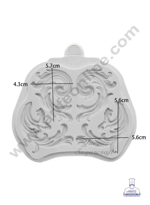 4 Cavity Big Sculpted Vintage Flower Lace Silicone Fondant Mould Marzipan Mould SBSP-DYF7525 (MOQ 12 PCS) (OE)