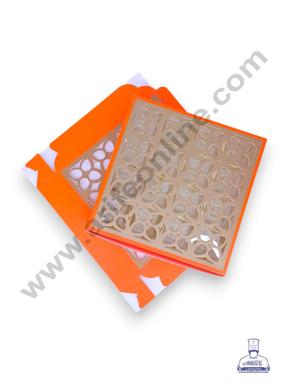 16 Cavity Chocolate Box with Cavity & Cutout Window Without Handle ( 10 Piece Pack ) - Orange (MOQ 12 PACK) (RDD)