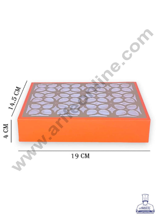 12 Cavity Chocolate Box with Cavity & Cutout Window Without Handle ( 10 Piece Pack ) - Orange (MOQ 12 PCK) (AMD)