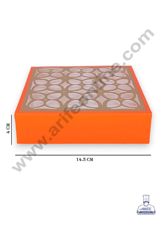 9 Cavity Chocolate Box with Cavity & Cutout Window Without Handle ( 10 Piece Pack ) - Orange (MOQ 12 PCK) (AID)