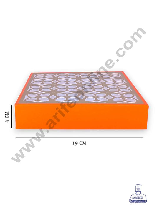 16 Cavity Chocolate Box with Cavity & Cutout Window Without Handle ( 10 Piece Pack ) - Orange (MOQ 12 PACK) (RDD)