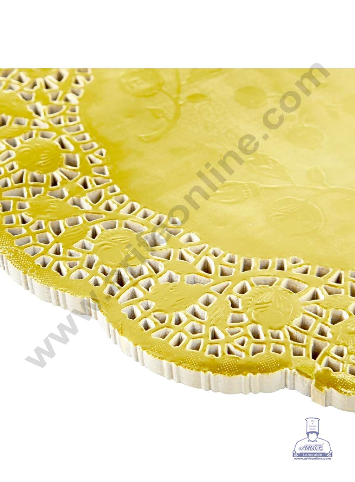 6.5 inch Paper Doilies | Round Placemats | Decorative Accessories | Disposable Paper Mats - Gold (100 pcs Pack) (MOQ 12 PACK)