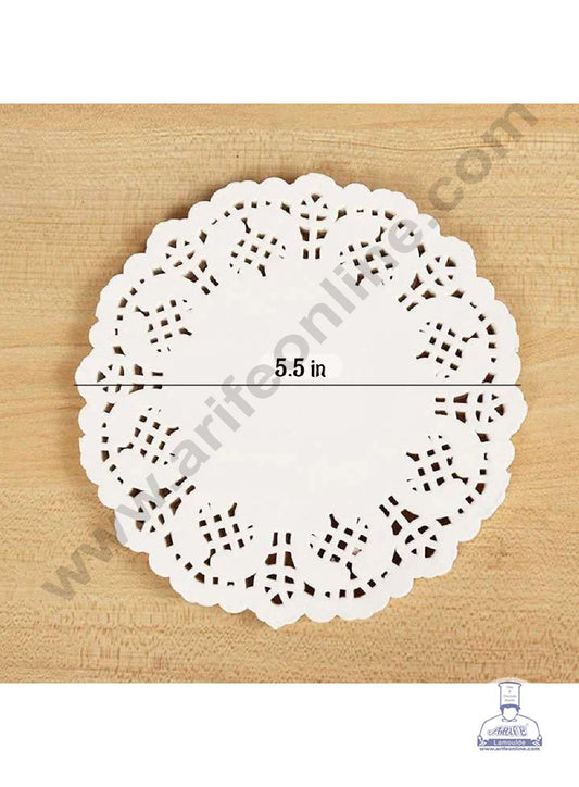 5.5 inch Paper Doilies | Round Placemats | Decorative Accessories | Disposable Paper Mats - White (100 pcs Pack) (MOQ 12 PACK)