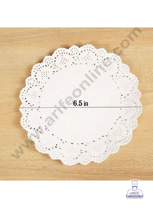 6.5 inch Paper Doilies | Round Placemats | Decorative Accessories | Disposable Paper Mats - White (100 pcs Pack) (MOQ 12 PACK)