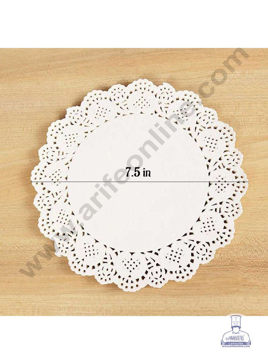 7.5 inch Paper Doilies | Round Placemats | Decorative Accessories | Disposable Paper Mats - White (100 pcs Pack) (MOQ 12 PACK)