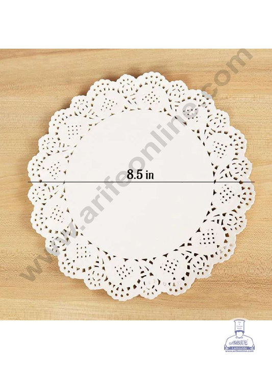 8.5 inch Paper Doilies | Round Placemats | Decorative Accessories | Disposable Paper Mats - White (100 pcs Pack) (MOQ 12 PACK)