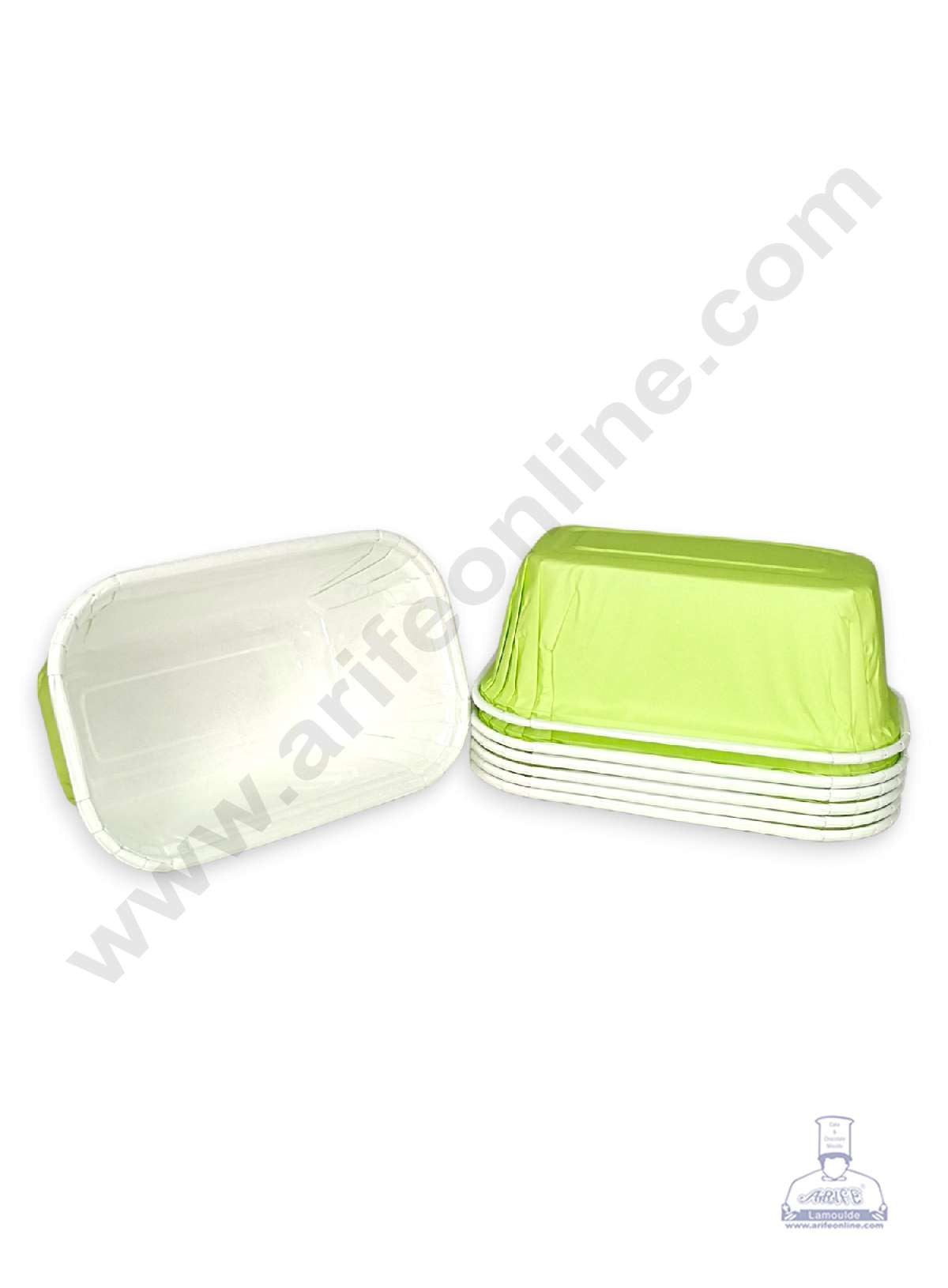 Small Pastel Light Green Paper Bake and Serve Plum Cake Mold (MOQ 100 PCS)