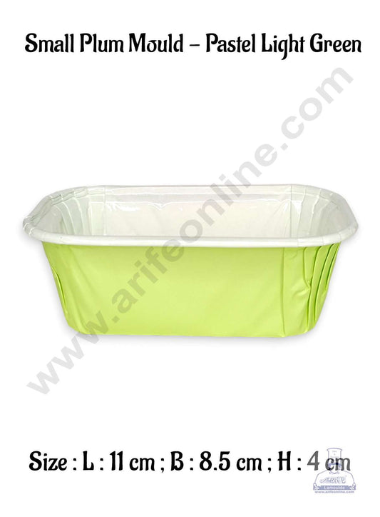 Small Pastel Light Green Paper Bake and Serve Plum Cake Mold (MOQ 100 PCS)