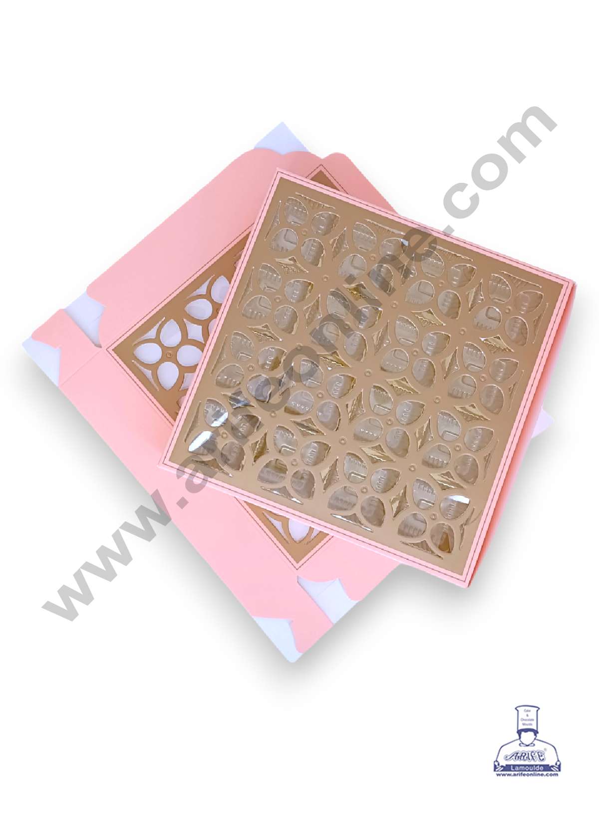 16 Cavity Chocolate Box with Cavity & Cutout Window Without Handle ( 10 Piece Pack ) - Peach (MOQ 12 PACK) (RDD)