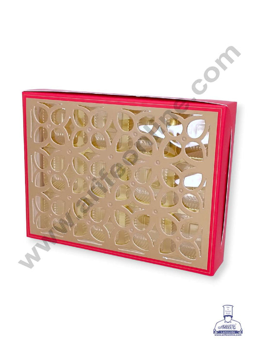 12 Cavity Chocolate Box with Cavity & Cutout Window Without Handle ( 10 Piece Pack ) - Red (MOQ 12 PCK) (AMD)