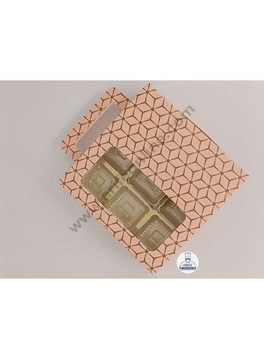 9 Cavity 3D Cube Print Chocolate Box with Cavity, Clear Window & Handle ( 10 Piece Pack ) - Skintone (MOQ 12 PACK) (ARD)