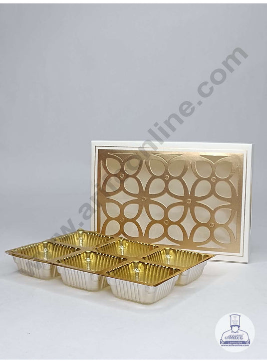 6 Cavity Chocolate Box with Cavity & Cutout Window Without Handle ( 10 Piece Pack ) - White (MOQ 12 PCK) (ADD)