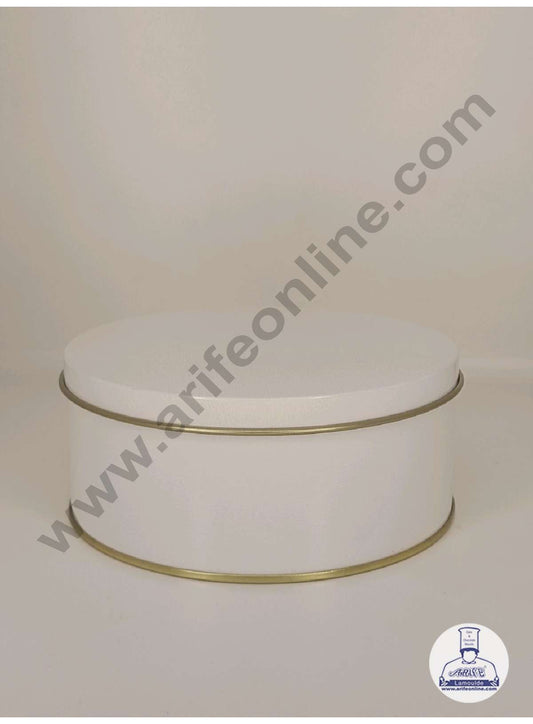 Dream Cake Tin Torte cake Cookie Cake Tin - White Color - 5.5 x 2.5 Inch (MOQ 54 PCS 1 CRTN) (FE)